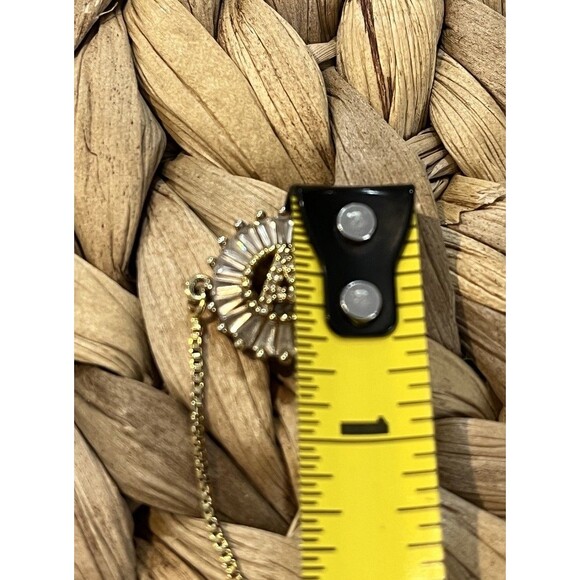 Treasure Initial “A” Box Chain CZ Baguette Tennis Bracelet Adjustable Novelty - Picture 6 of 6